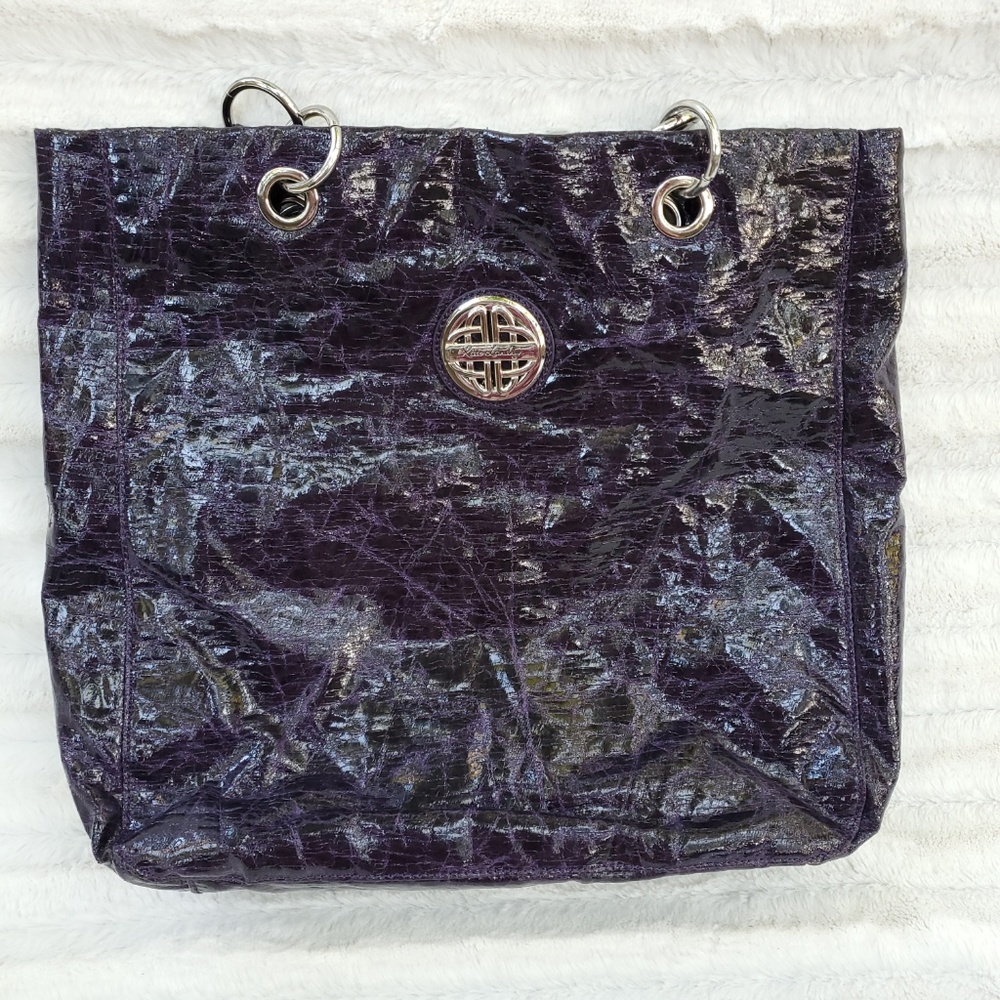Kate Landry tote, deep purple purse/tote bag, EUC